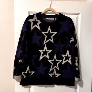 Beautiful blue & gray star sweater- perfect for Cowboys fans!